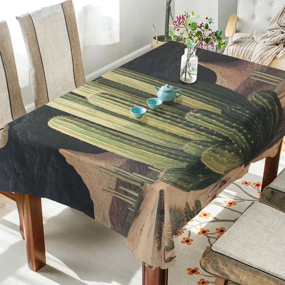 WOBOGO Eldritch Cactus Square Tablecloth 54×54in Polyester Fabric Tablecloth Washable Dust Resistant Wrinkle Resistant