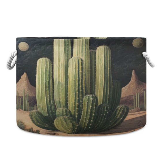 WOBOGO Eldritch Cactus Toy Storage Basket 2014in Canvas Laundry Hamper for Living Room Kids Room Bathroom Organizer
