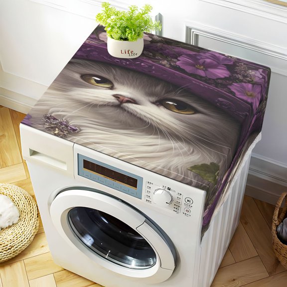 WOBOGO Elegant Persian Cat Washing Machine Cloth Dryer Refrigerator Top Cover Protective Non-Slip Mat For Kitchen Laundry