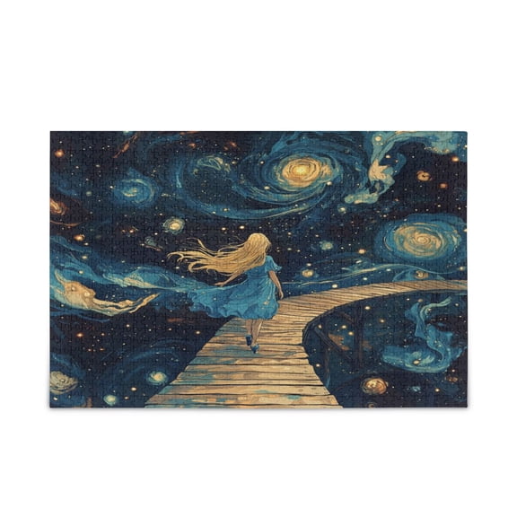 WOBOGO Endless Wooden Bridge Puzzle Challenge 500 Piece Jigsaw Suitable for Game Night Finished Size 20.5 x 14.9in