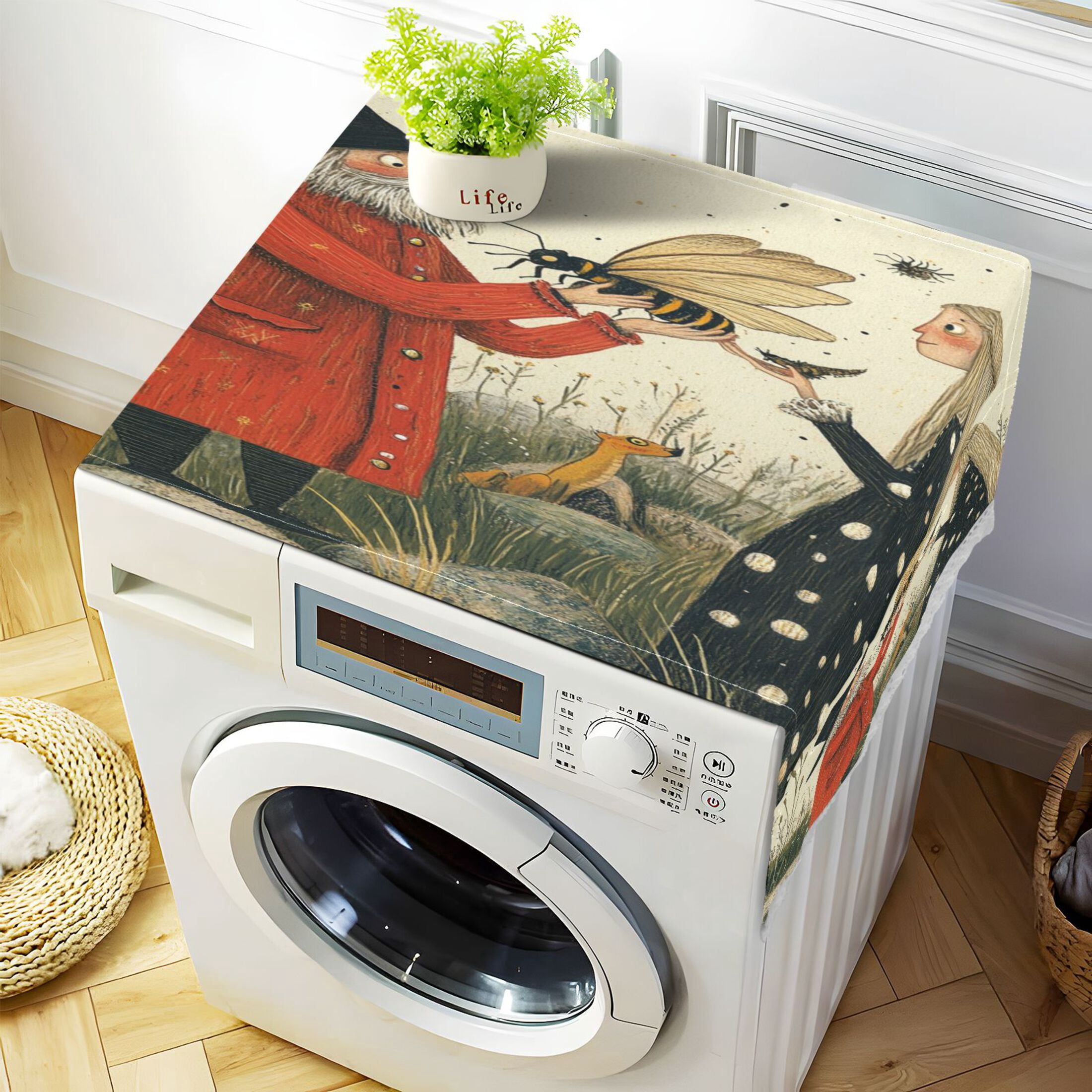 WOBOGO Entomologist Washing Machine Cloth Dryer Refrigerator Top Cover Protective Non-Slip Mat For Kitchen Laundry