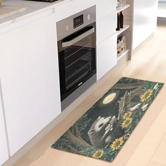 WOBOGO Extra Large Possum Carpet 39x20in Kitchen Bathroom Plush Absorbent Non-Slip Floor Mat