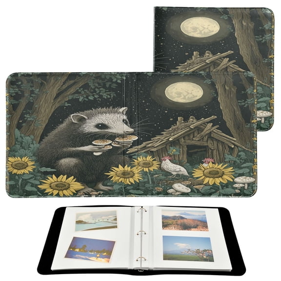 WOBOGO Extra Large Possum Photo Albums 20 Pages Large Capacity DIY Self-adhesive Page PU Leather Cover for Family Wedding Anniversary Baby Vacation Photos 2411.8in