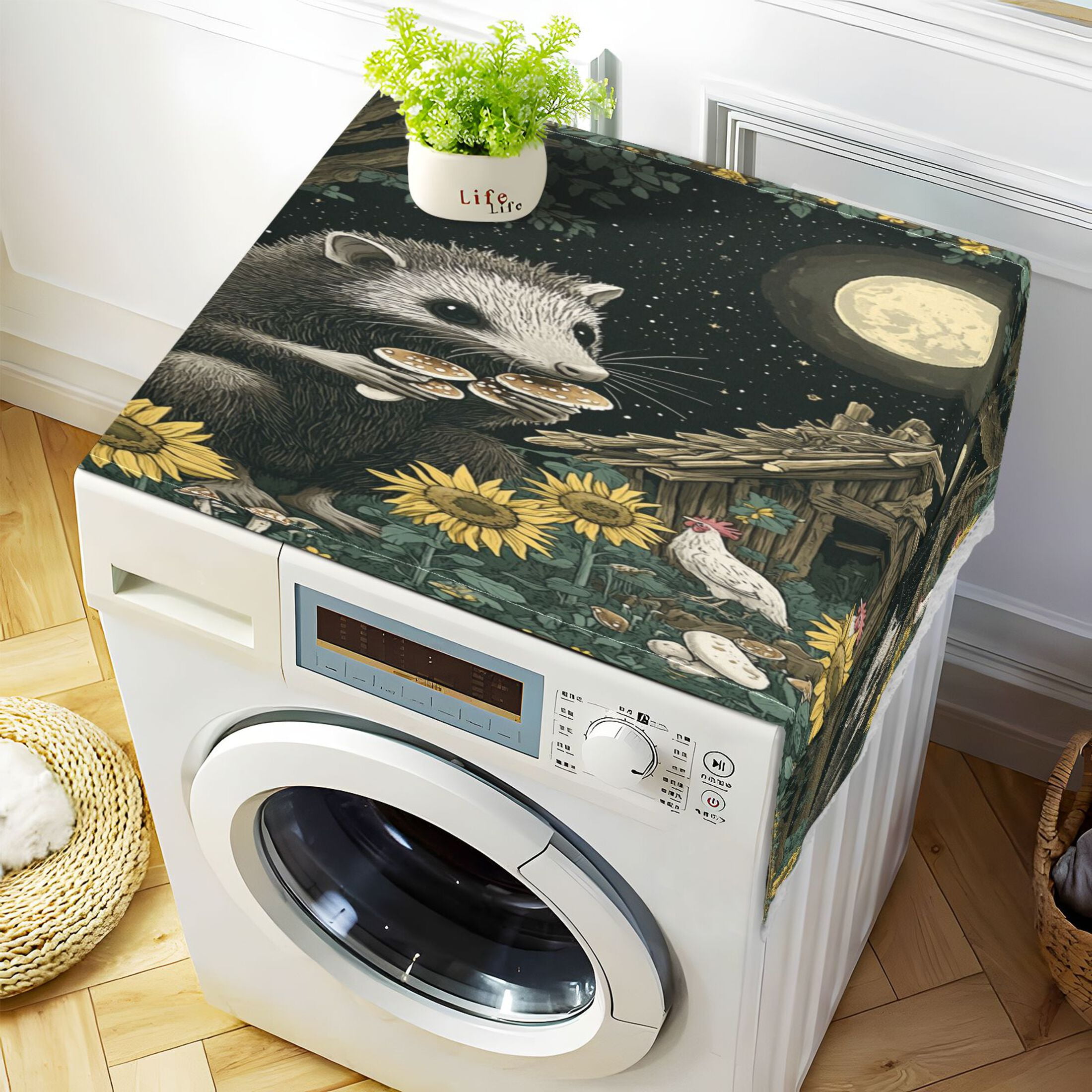 WOBOGO Extra Large Possum Washing Machine Cloth Dryer Refrigerator Top Cover Protective Non-Slip Mat For Kitchen Laundry