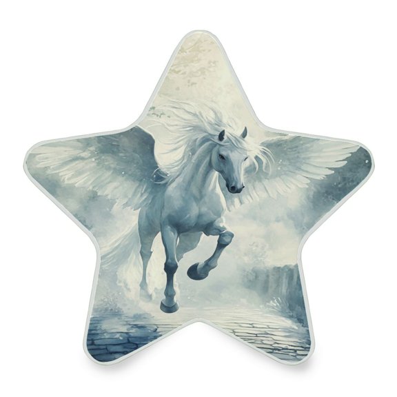 WOBOGO Fairyland Pegasus LED Star Night Light 0.2 Watt Wall Plug Dusk to Dawn Auto Switch Adjustable Brightness Soft White Light
