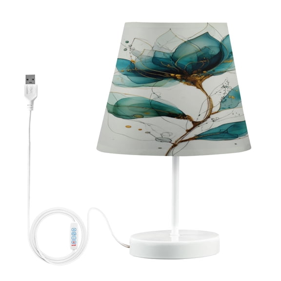 WOBOGO Fantasy Flower Table Lamps Bedroom 3-Speed Dimmable Farm Style with Fabric Shade for Reading and Home Office
