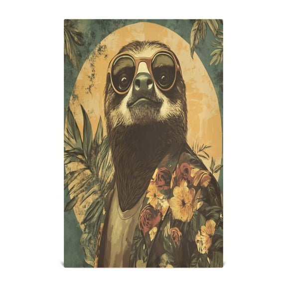 WOBOGO Fashion Sloth Pattern Kitchen Towel 1 Piece Large Cotton Dishcloth Premium Absorbency Set with Hanging Loop