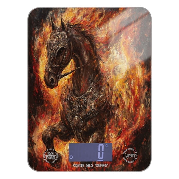 WOBOGO Fiery Warrior Horse Kitchen Scale Digital Gram and Ounce Weighing for Cooking Baking Ketogenic Diet Meal Prep