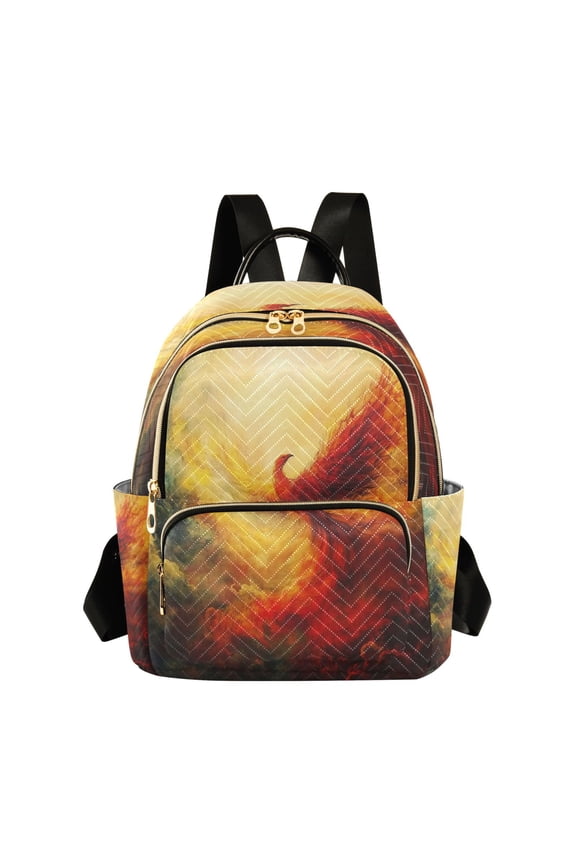 Fire Phoenix Patterns Butterfly Backpack Durable Lightweight Shoulder Bag Built-in Laptop Sleeve and Multiple Utility Compartments