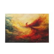WOBOGO Fire Phoenix Patterns Puzzle Challenge 500 Piece Jigsaw Suitable for Game Night Finished Size 20.5 x 14.9in
