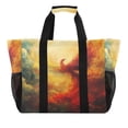 thumbnail image 1 of WOBOGO Fire Phoenix Patterns Tote Shopping Bag Reusable Heavy Duty Durable Foldable Washable 15.4×12.8×9.8in, 1 of 8