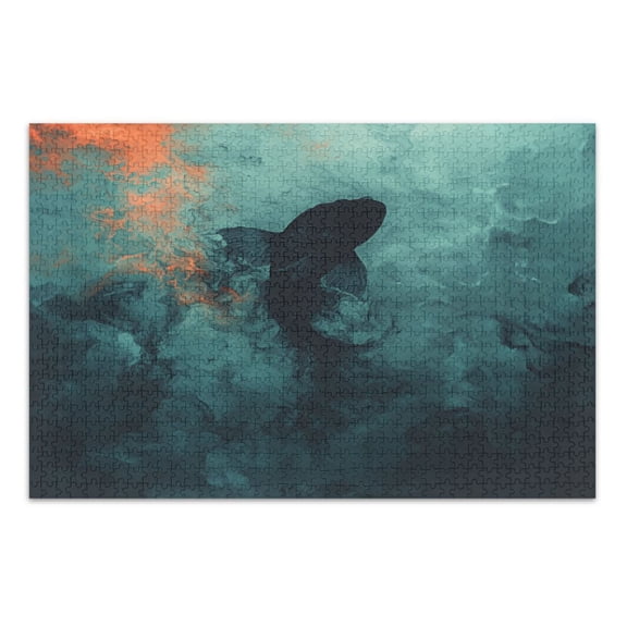 WOBOGO Fish Of The Deep Jigsaw Puzzle Challenge 500 Piece Jigsaw Suitable for Game Night Finished Size 20.5 x 14.9in