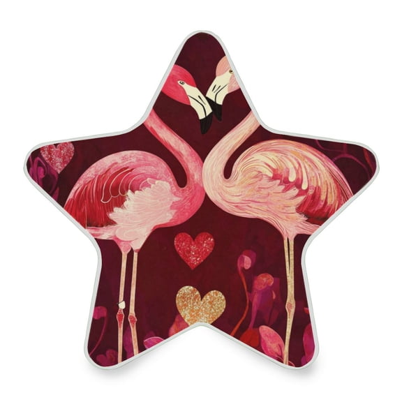 WOBOGO Flamingos in Love Pattern LED Star Night Light 0.2 Watt Wall Plug Dusk to Dawn Auto Switch Adjustable Brightness Soft White Light