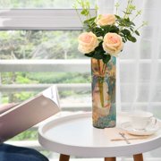 WOBOGO Flower Lass Plastic Vase Home or Wedding Decoration Centerpiece Unbreakable 11.8 3.9in