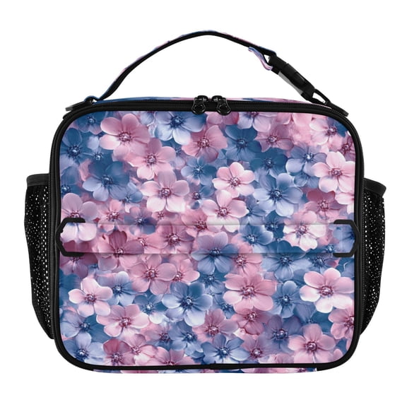WOBOGO Fluffy Flowers Tote Lunch Bag High Quality Insulated Aluminium Film For Cold with Adjustable Shoulder Strap 11.29.83.5in