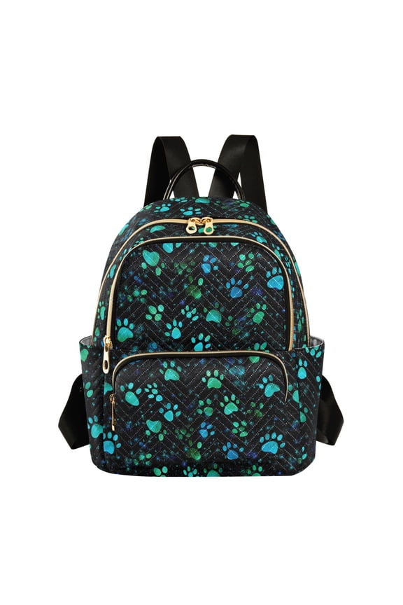 Fluorescent Footprint Backpack Durable Lightweight Shoulder Bag Built-in Laptop Sleeve and Multiple Utility Compartments