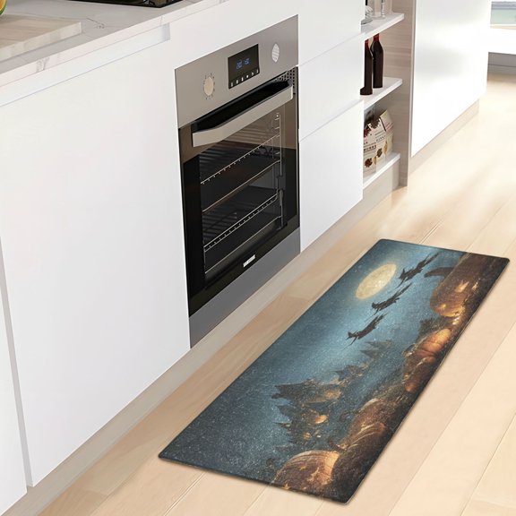 WOBOGO Flying Witches Carpet 39x20in Kitchen Bathroom Livingroom Plush Absorbent Non-Slip Floor Mat