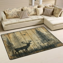 WOBOGO Forest Deer Shadow Carpet Non-Slip Rugs Soft Doormat 36×24in Living Dining Room Bedroom Decorative