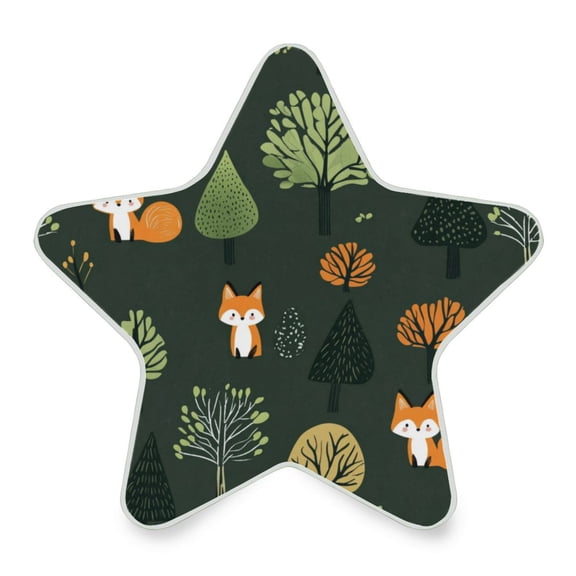 WOBOGO Foxes in The Forest LED Star Night Light 0.2 Watt Wall Plug Dusk to Dawn Auto Switch Adjustable Brightness Soft White Light