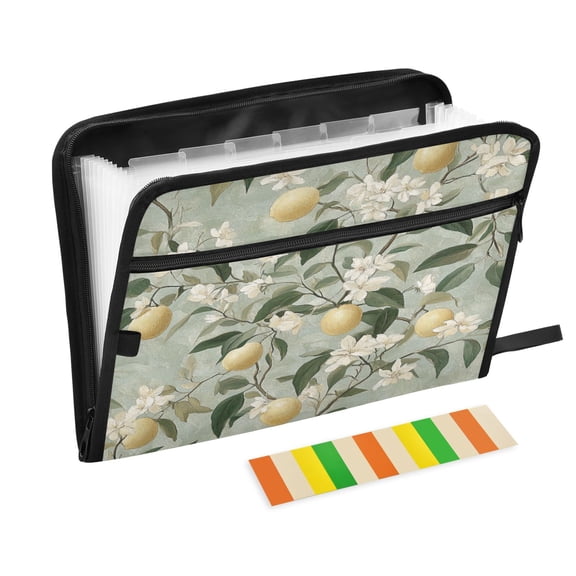 WOBOGO Fresh Lemon Tree Expanding File Folder Letter Size Accordion Filing Organizer 13 Pocket Separate Organ Pocket