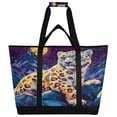 thumbnail image 1 of WOBOGO Full Moon Snow Leopard Tote Cooler Bag Fold Flat Insulated Shopping Bag With Zipper For Work Picnic Beach Use 18×6.7×24in, 1 of 8