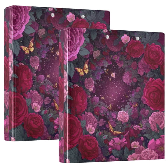 WOBOGO Galaxy Rose File Folders Extra Large Capacity to Hold 200 Sheets of Documents Hard Shell Ring Binder for School Home Office