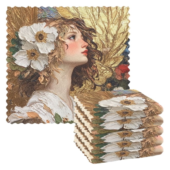 WOBOGO Garden Angel Kitchen Towels 6pcs Ultra Soft Absorbent Quick Drying Dish Cloths 1111inch