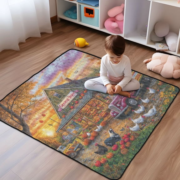 WOBOGO General Store Baby Playmats Extra Large Waterproof Rollable Activity Pads for Toddlers 5050inch