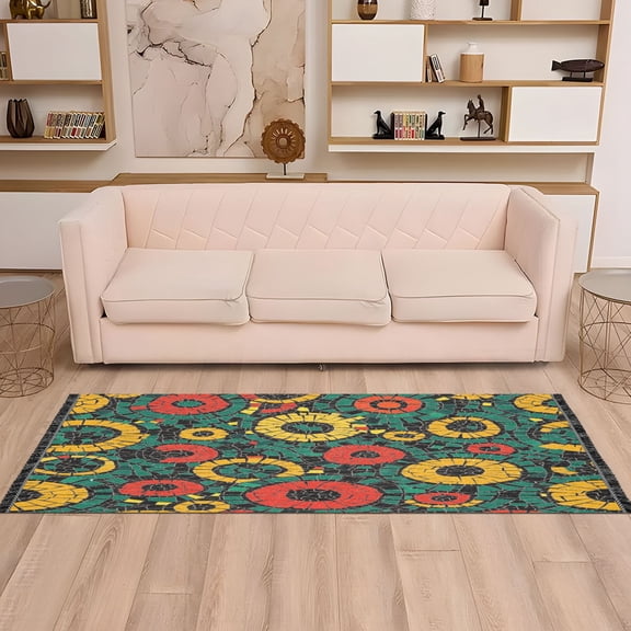 WOBOGO Geometric Circle Figure Bedside Long Rug Delicate and Soft Modern Indoor Area Decor Non Slip Carpet for Bed Room Corridor Entrance Balcony