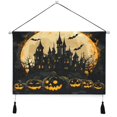 thumbnail image 1 of WOBOGO Ghost Pumpkin Living Room Canvas Wall Art Bedroom Study Framed Canvas Print Artwork Home Office Decorations 24.5×16.7in, 1 of 6