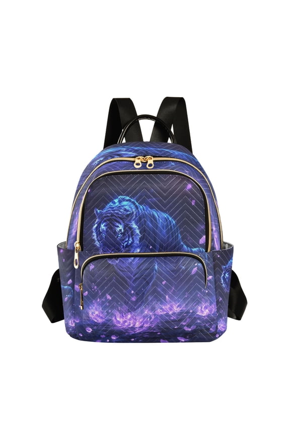 Giant Tiger Purple Pattern Butterfly Backpack Durable Lightweight Shoulder Bag Built-in Laptop Sleeve and Multiple Utility Compartments