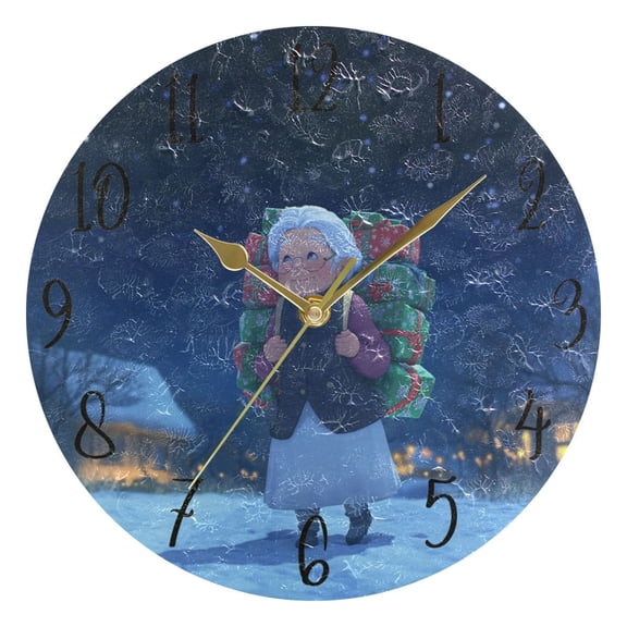 WOBOGO Gift Giving Grandmothers Wall Clock 10in Silent Mechanism Battery Operated Retro Style for Living Room Bedroom and Kitchen Gold Pointer