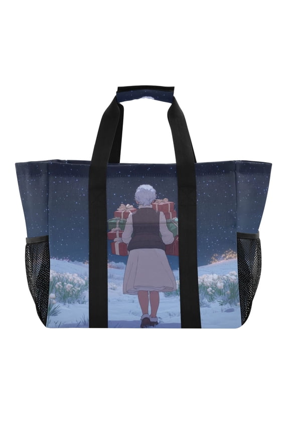 Gift Giving Granny Tote Shopping Bag Reusable Heavy Duty Durable Foldable Washable 15.412.89.8in