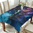 thumbnail image 1 of WOBOGO Gilt Blue Marbles Square Tablecloth 54×54in Polyester Fabric Tablecloth Washable Dust Resistant Wrinkle Resistant, 1 of 9