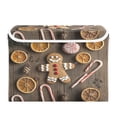 thumbnail image 1 of WOBOGO Gingerbread Man and Candy Large Collapsible Storage Box Flip Lid Fabric Decorative Organizer Container Basket with Handles 16.5×12.6×11.8in, 1 of 7