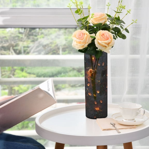 WOBOGO Glowing Roses Plastic Vase Home or Wedding Decoration Centerpiece Unbreakable 11.83.9in