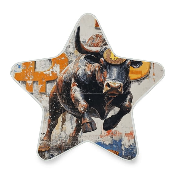 WOBOGO Gold Coin Cow LED Star Night Light 0.2 Watt Wall Plug Dusk to Dawn Auto Switch Adjustable Brightness Soft White Light