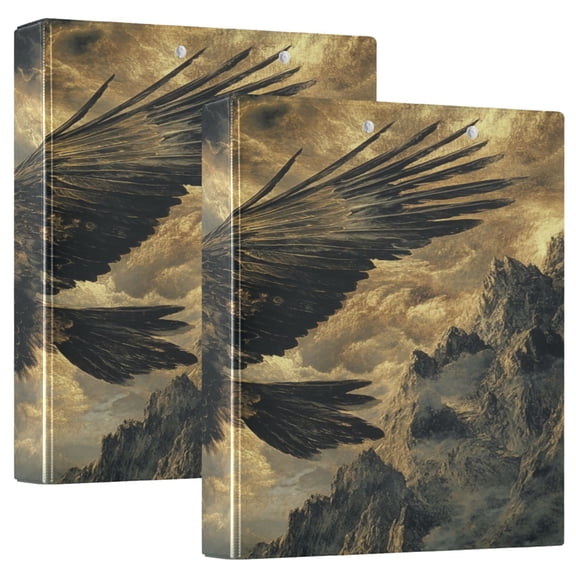 WOBOGO Golden Eagle File Folders Extra Large Capacity to Hold 200 Sheets of Documents Hard Shell Ring Binder for School Home Office