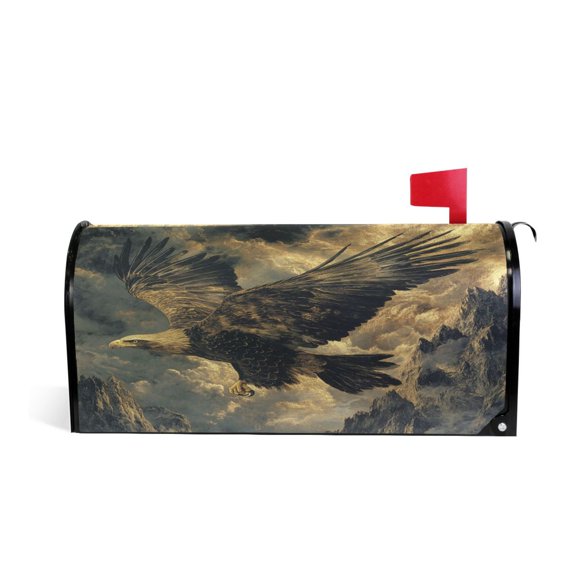 WOBOGO Golden Eagle Mailbox Cover Magnetic for Garden Yard Home Decor Standard Size 20.7×18.03in