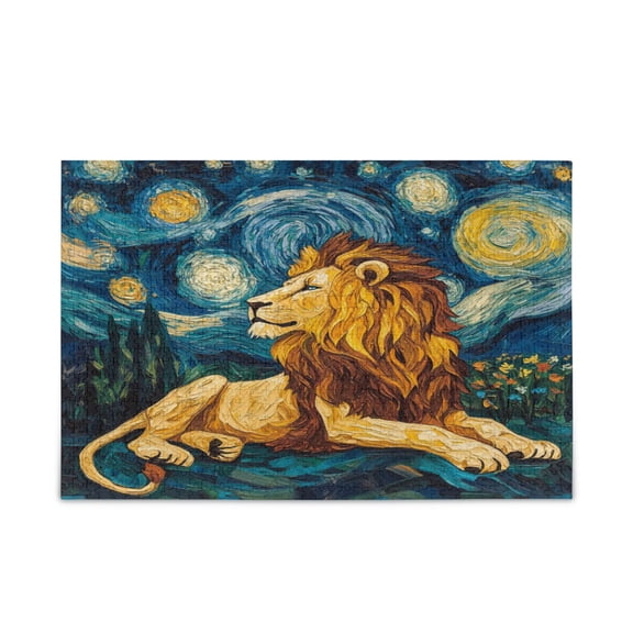WOBOGO Golden Lion King Puzzle Challenge 500 Piece Jigsaw Suitable for Game Night Finished Size 20.5 x 14.9in