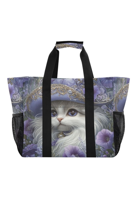 Gorgeous Persian Cat Tote Shopping Bag Reusable Heavy Duty Durable Foldable Washable 15.412.89.8in