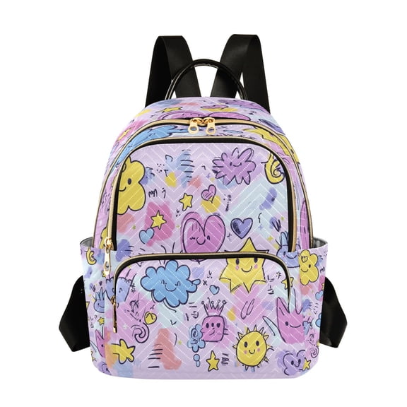 WOBOGO Graffiti Elements Pattern Butterfly Backpack Durable Lightweight Shoulder Bag Built-in Laptop Sleeve and Multiple Utility Compartments