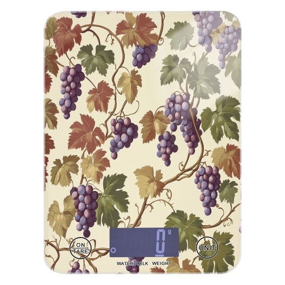 WOBOGO Grape Seamless Picture Kitchen Scale Digital Gram and Ounce Weighing for Cooking Baking Ketogenic Diet Meal Prep