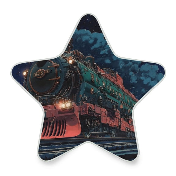 WOBOGO Green Train LED Star Night Light 0.2 Watt Wall Plug Dusk to Dawn Auto Switch Adjustable Brightness Soft White Light