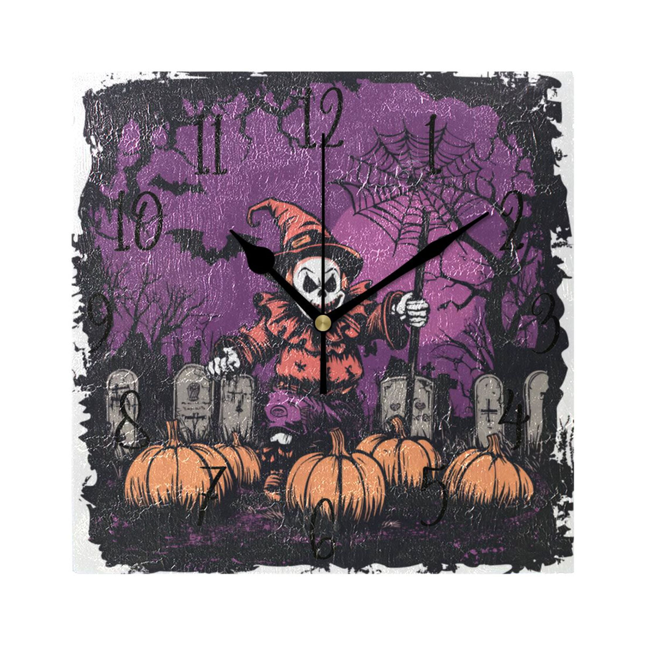 WOBOGO Halloween Clown Wall Clock 7.78 Inch Battery Operated Silent ...