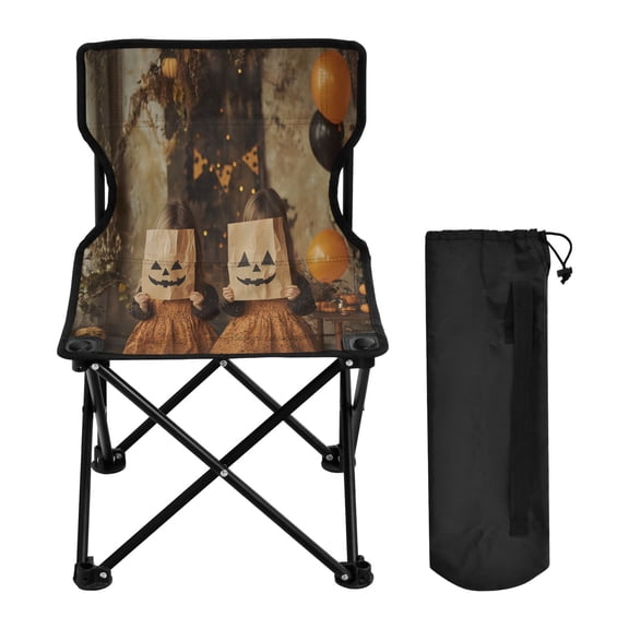 WOBOGO Halloween Costumes Camping Chair Convenient Four Corner Backrest Folding Stool Can Hold Up to 220lbs