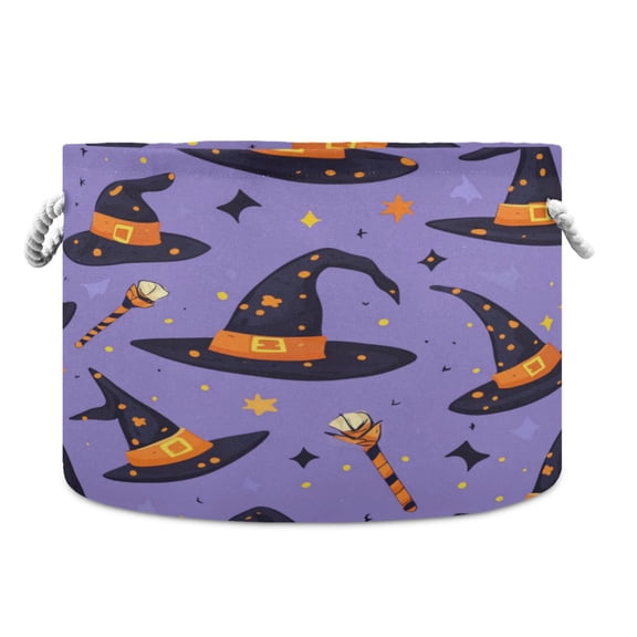 WOBOGO Halloween Magic Hat Toy Storage Basket 2014in Canvas Laundry Hamper for Living Room Kids Room Bathroom Organizer