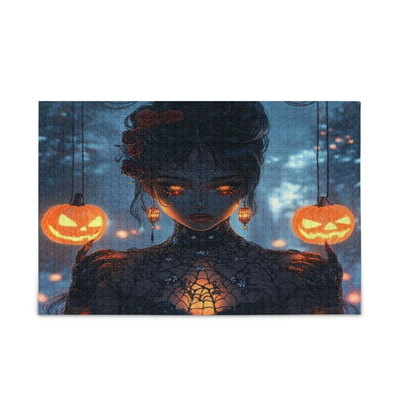 WOBOGO Halloween Queen Puzzle Challenge 1000 Piece Jigsaw Suitable for Game Night Finished Size 29.5 x 19.7in
