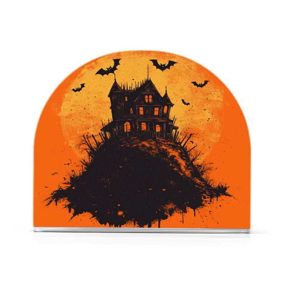 WOBOGO Halloween The Castle Clear Acrylic Napkin Holder Kitchen Tissue Face Towel Cocktail Rack Bar Restaurant Dinner Paper Dispenser