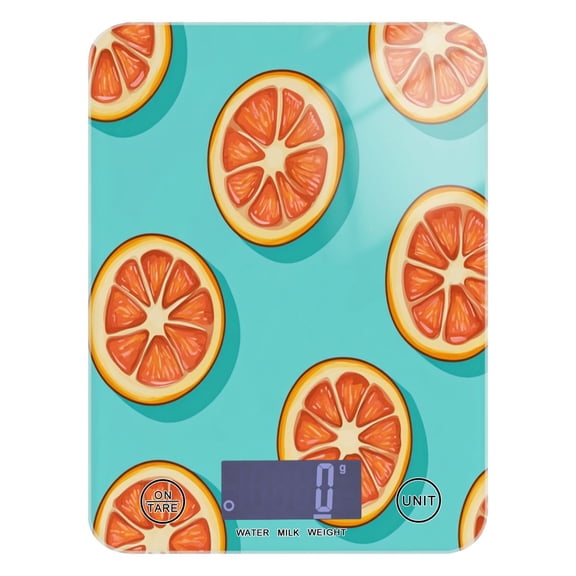 WOBOGO Halved Orange Pattern Kitchen Scale Digital Gram and Ounce Weighing for Cooking Baking Ketogenic Diet Meal Prep